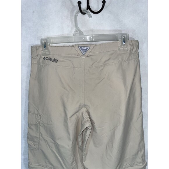 Columbia PFG Omni-Shade Cargo Zip Off Pants Shorts Size L Beige Women - Picture 2 of 12